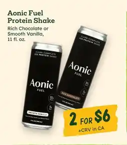 Sprouts Farmers Market Aonic Fuel Protein Shake offer