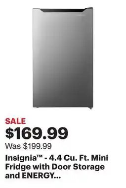 Best Buy Insignia - 4.4 Cu. Ft. Mini Fridge with Door Storage and ENERGY STAR Certification - Stainless Steel offer
