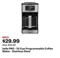 Best Buy bella PRO - 12-Cup Programmable Coffee Maker - Stainless Steel offer