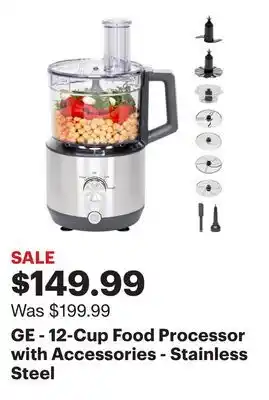 Best Buy GE - 12-Cup Food Processor with Accessories - Stainless Steel offer