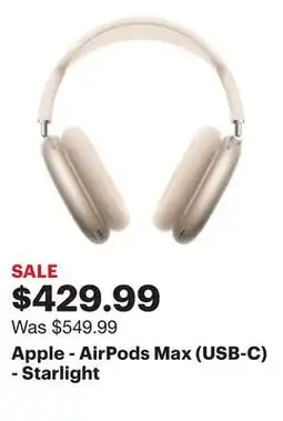 Best Buy Apple - AirPods Max (USB-C) - Starlight offer