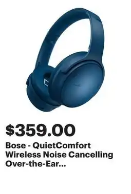Best Buy Bose - QuietComfort Wireless Noise Cancelling Over-the-Ear Bluetooth Headphones - Twilight Blue offer