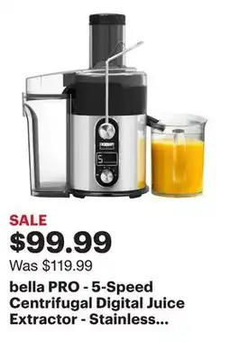 Best Buy bella PRO - 5-Speed Centrifugal Digital Juice Extractor - Stainless Steel offer