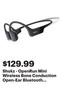 Best Buy Shokz - OpenRun Mini Wireless Bone Conduction Open-Ear Bluetooth Endurance Headphones - Black offer