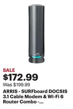 Best Buy ARRIS - SURFboard DOCSIS 3.1 Cable Modem & Wi-Fi 6 Router Combo - Black offer