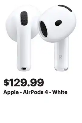 Best Buy Apple - AirPods 4 - White offer