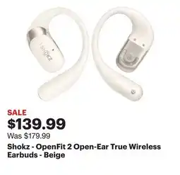 Best Buy Shokz - OpenFit 2 Open-Ear True Wireless Earbuds - Beige offer