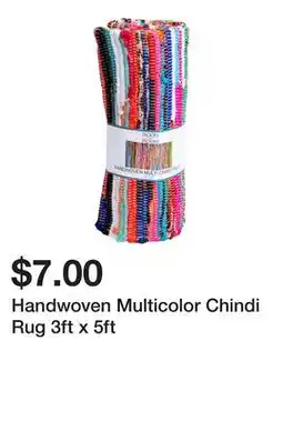 Five Below Handwoven Multicolor Chindi Rug 3ft x 5ft offer
