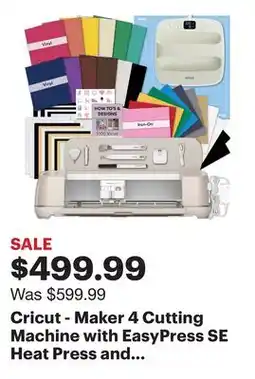 Best Buy Cricut - Maker 4 Cutting Machine with EasyPress SE Heat Press and Materials Bundle offer