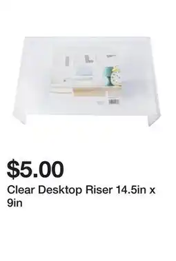 Five Below Clear Desktop Riser 14.5in x 9in offer