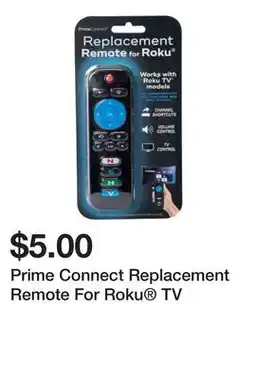 Five Below Prime Connect Replacement Remote For Roku TV offer