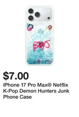 Five Below iPhone 17 Pro Max Netflix K-Pop Demon Hunters Junk Phone Case offer
