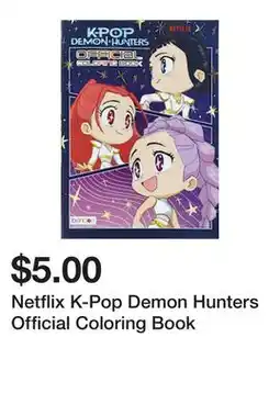 Five Below Netflix K-Pop Demon Hunters Official Coloring Book offer