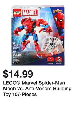 Five Below LEGO Marvel Spider-Man Mech Vs. Anti-Venom Building Toy 107-Pieces offer