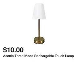 Five Below Aconic Three Mood Rechargable Touch Lamp offer