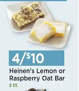 Heinen's Heinen's Lemon or Raspberry Oat Bar offer