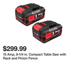 Harbor Freight Tools 15 Amp, 8-1/4 in. Compact Table Saw with Rack and Pinion Fence offer
