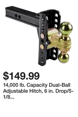 Harbor Freight Tools 14,000 lb. Capacity Dual-Ball Adjustable Hitch, 6 in. Drop/5-1/8 in. Rise offer