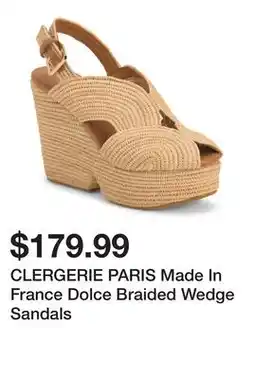 Marshalls CLERGERIE PARIS Made In France Dolce Braided Wedge Sandals offer