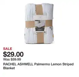 Marshalls RACHEL ASHWELL Palmermo Lemon Striped Blanket offer