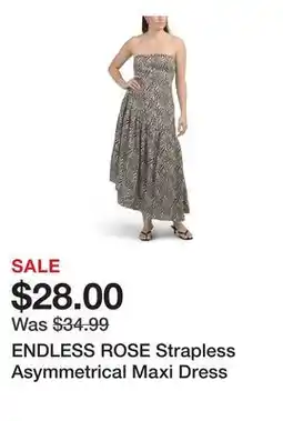Marshalls ENDLESS ROSE Strapless Asymmetrical Maxi Dress offer