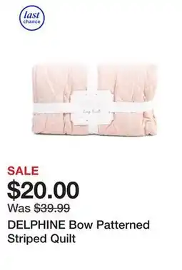 Marshalls DELPHINE Bow Patterned Striped Quilt offer