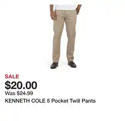 Marshalls KENNETH COLE 5 Pocket Twill Pants offer
