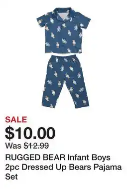 Marshalls RUGGED BEAR Infant Boys 2pc Dressed Up Bears Pajama Set offer