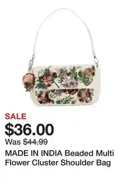 Marshalls MADE IN INDIA Beaded Multi Flower Cluster Shoulder Bag offer