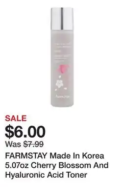 Marshalls FARMSTAY Made In Korea 5.07oz Cherry Blossom And Hyaluronic Acid Toner offer