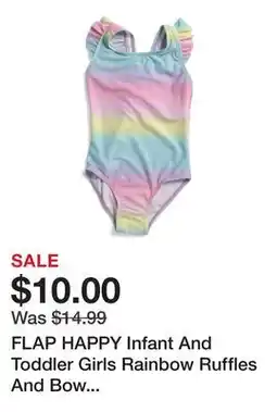 Marshalls FLAP HAPPY Infant And Toddler Girls Rainbow Ruffles And Bow One-piece Swimsuit offer