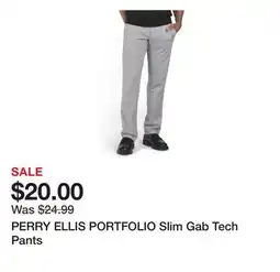 Marshalls PERRY ELLIS PORTFOLIO Slim Gab Tech Pants offer