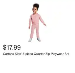 Costco Carter's Kids' 3-piece Quarter Zip Playwear Set offer
