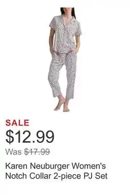 Costco Karen Neuburger Women's Notch Collar 2-piece PJ Set offer
