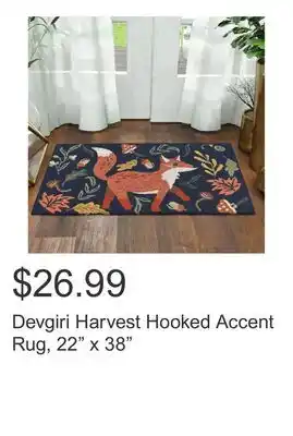 Costco Devgiri Harvest Hooked Accent Rug, 22 x 38 offer