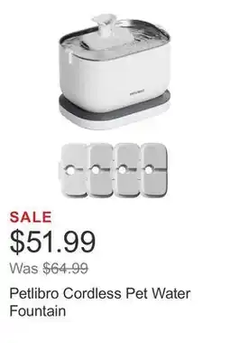 Costco Petlibro Cordless Pet Water Fountain offer