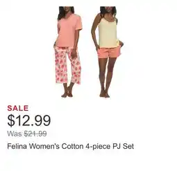 Costco Felina Women's Cotton 4-piece PJ Set offer