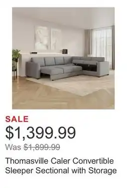 Costco Thomasville Caler Convertible Sleeper Sectional with Storage offer