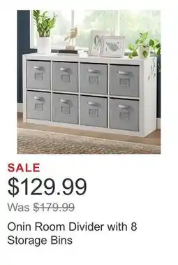 Costco Onin Room Divider with 8 Storage Bins offer