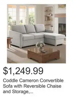 Costco Coddle Cameron Convertible Sofa with Reversible Chaise and Storage, Taupe offer