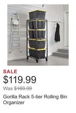 Costco Gorilla Rack 5-tier Rolling Bin Organizer offer