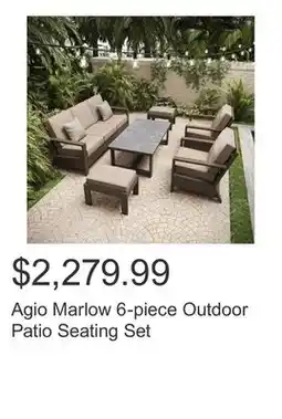 Costco Agio Marlow 6-piece Outdoor Patio Seating Set offer