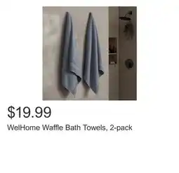 Costco WelHome Waffle Bath Towels, 2-pack offer