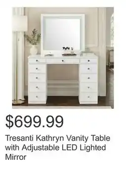 Costco Tresanti Kathryn Vanity Table with Adjustable LED Lighted Mirror offer