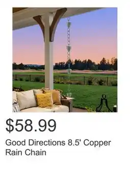 Costco Good Directions 8.5' Copper Rain Chain offer