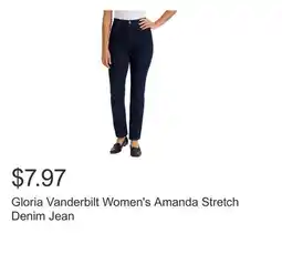Costco Gloria Vanderbilt Women's Amanda Stretch Denim Jean offer