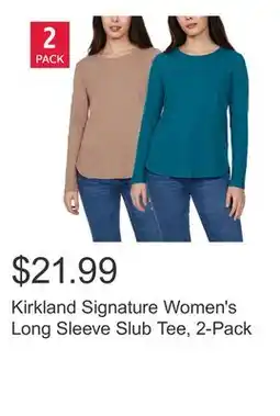 Costco Kirkland Signature Women's Long Sleeve Slub Tee, 2-Pack offer
