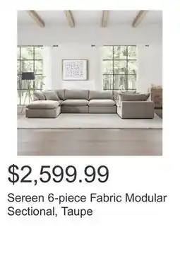 Costco Sereen 6-piece Fabric Modular Sectional, Taupe offer