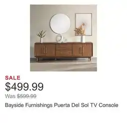 Costco Bayside Furnishings Puerta Del Sol TV Console offer