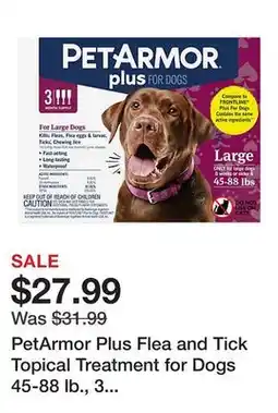 Tractor Supply Company PetArmor Plus Flea and Tick Topical Treatment for Dogs 45-88 lb., 3 ct offer
